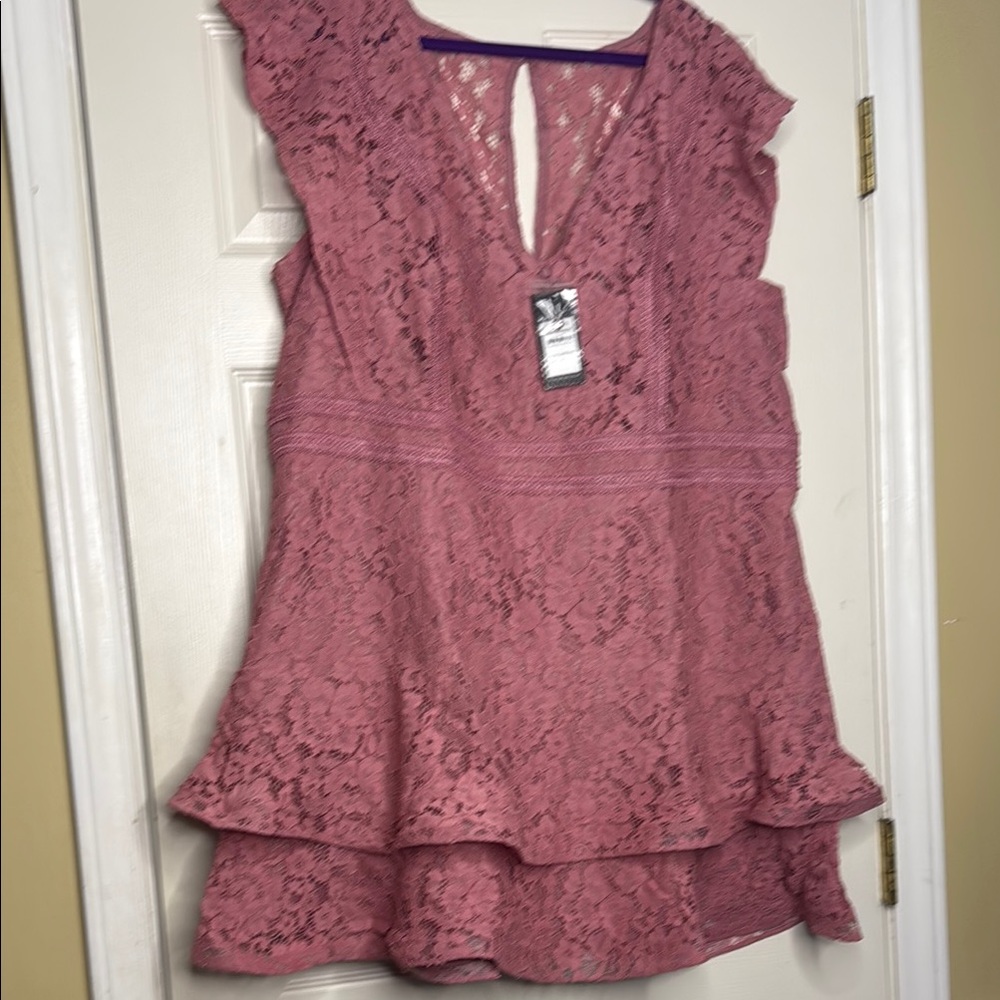 City Chic Pink Lace Sleeveless Dress Size 22 or XL NWT